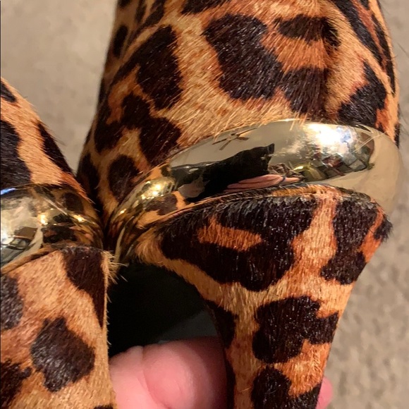 LEOPARD MOHAIR Leather BOOTIES- NWOT - Picture 7 of 7